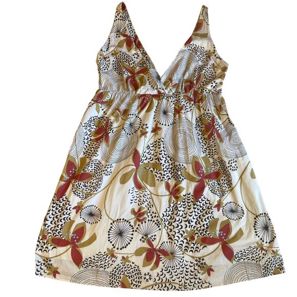 VTG Old Navy Y2K Floral A Line Cotton V Neck Mini Dress XL Cocktail Cottagecore - Picture 1 of 11